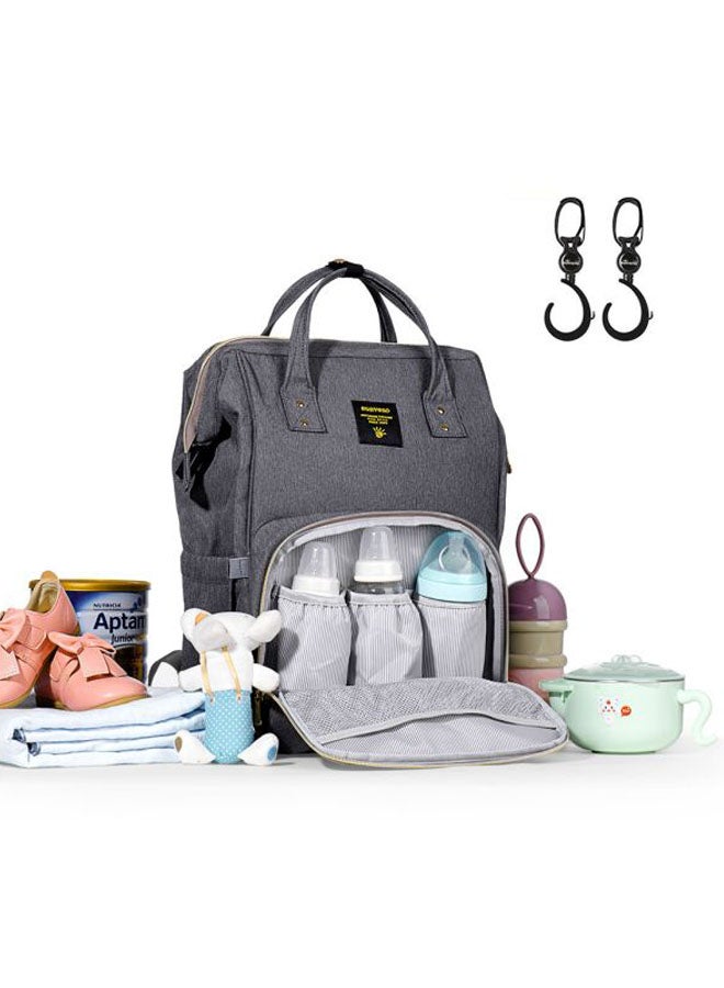 Multifunctional Baby Diaper Bag With Usb And Hooks, Waterproof Pocket, - Grey