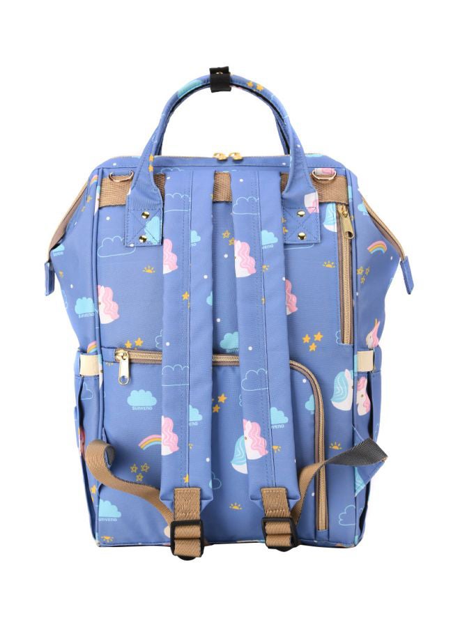 Unicorn Printed Diaper Bag With USB And Hooks, Blue/Pink/Yellow - SN_DP_USBUBHK