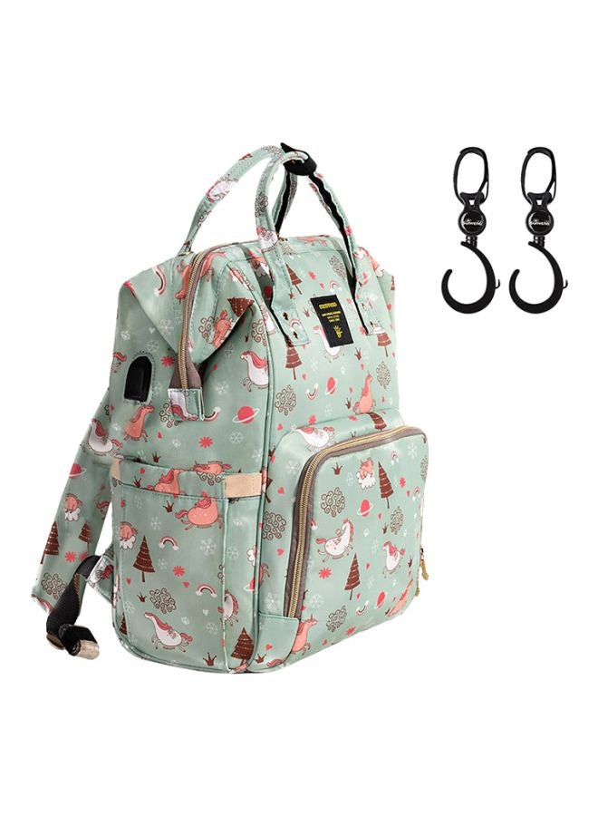 Dream Sky Printed Diaper Bag With Usb And Hooks, Multiple Inner Pockets, Waterproof Pocket, 6-9 Months