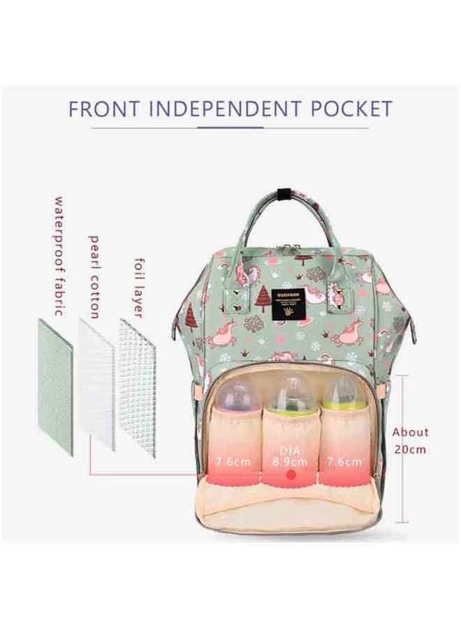 Dream Sky Printed Diaper Bag With Usb And Hooks, Multiple Inner Pockets, Waterproof Pocket, 6-9 Months