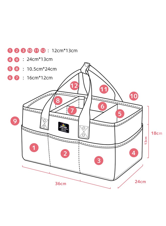 Diaper Bag w/USB + Diaper Caddy