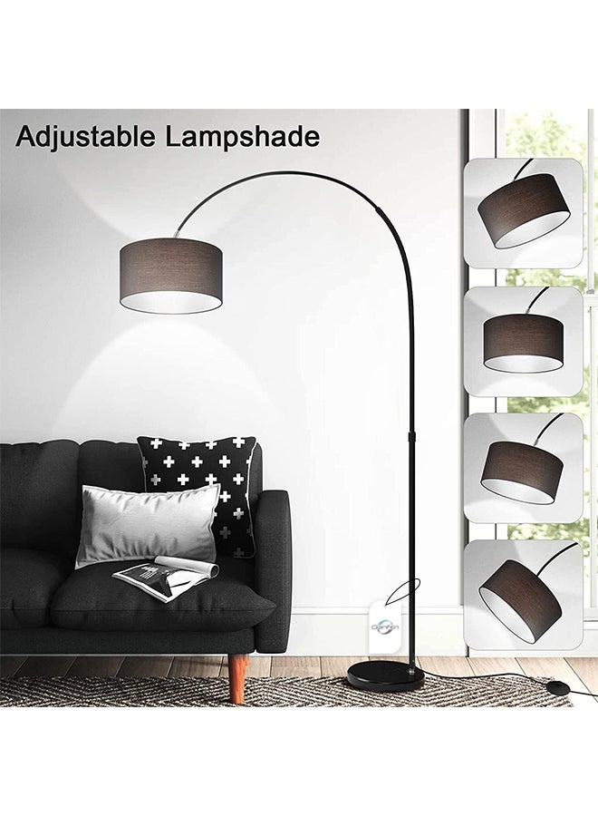 Floor Lamp With Led Bulb Metal 12W Warm Light Black 185x38cm