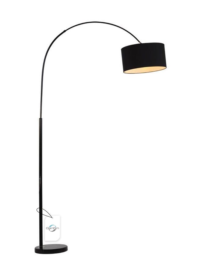 Floor Lamp With Led Bulb Metal 12W Warm Light Black 185x38cm