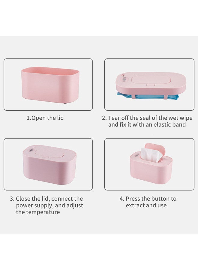 USB Baby Wet Wipe Warmer 3 Temperature Modes Diaper Wipe Warmer 10W Constant Temperature Large Capacity Portable Baby Wet Wipe Warmer Dispenser