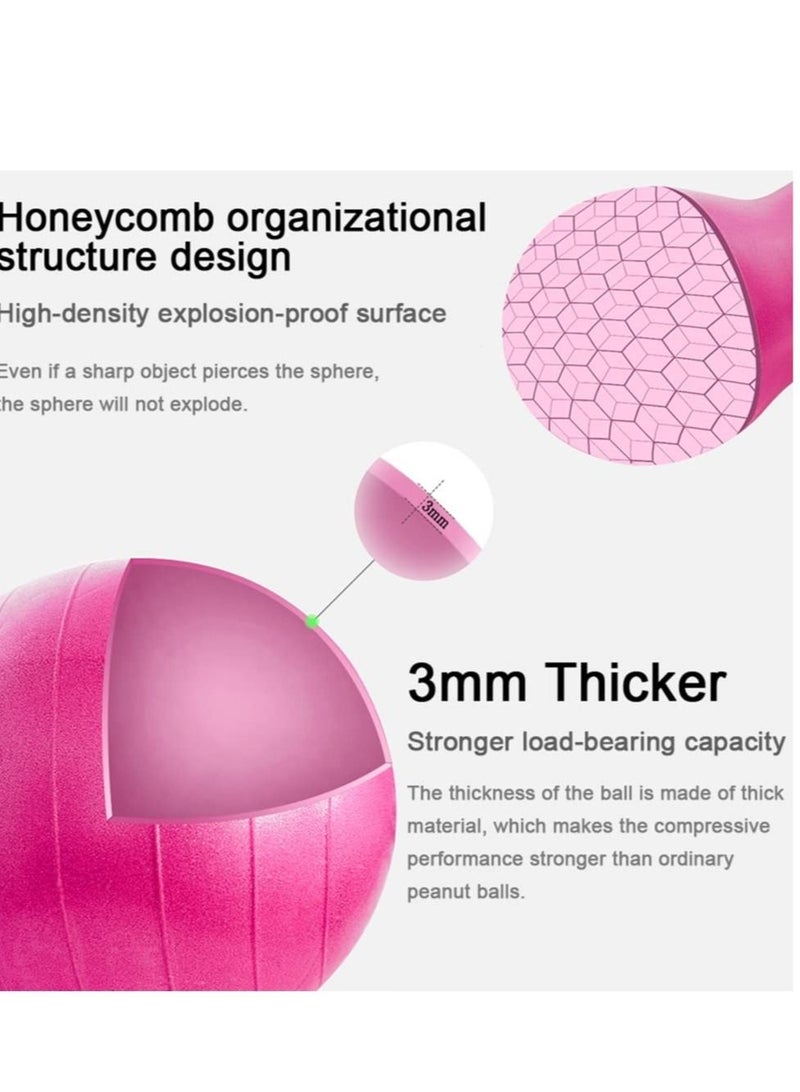 Peanut Ball, Exercise Yoga Balance Stability Sitting Ball, Anti Burst Exercise Ball for Labor Birthing, Kids Sensory Toys, for Home & Gym Fintness, Include Pump & Yoga Strap