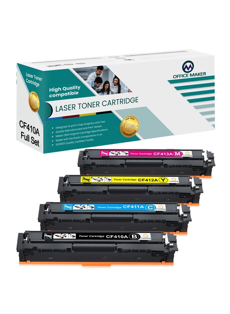 High Grade Replacement Toners for HP 410A CF410A CF411A CF412A CF413A for Color Laserjet Pro MFP M477fnw M477fdw M477fdn Pro M452nw M452dw M452dn (Black, Cyan, Magenta, Yellow, 4 Pack)