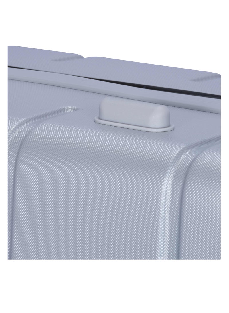 Hard Case Travel Bag Medium Luggage Trolley ABS Lightweight Suitcase with 4 Spinner Wheels A1012 Silver