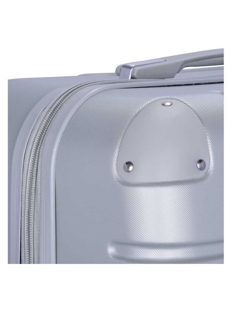 Hard Case Travel Bag Medium Luggage Trolley ABS Lightweight Suitcase with 4 Spinner Wheels A1012 Silver
