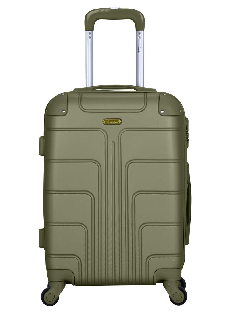 Hard Case Travel Bag Medium Luggage Trolley ABS Lightweight Suitcase with 4 Spinner Wheels A1012 Olive Green