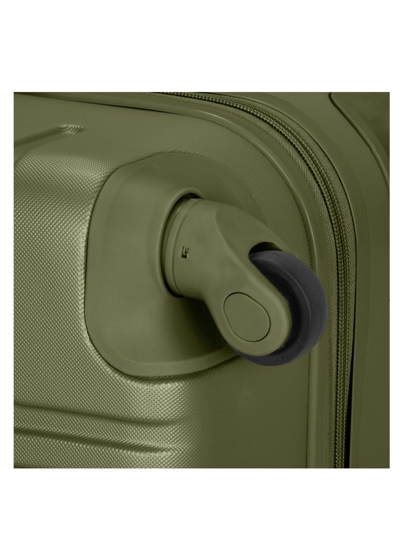 Hard Case Travel Bag Medium Luggage Trolley ABS Lightweight Suitcase with 4 Spinner Wheels A1012 Olive Green