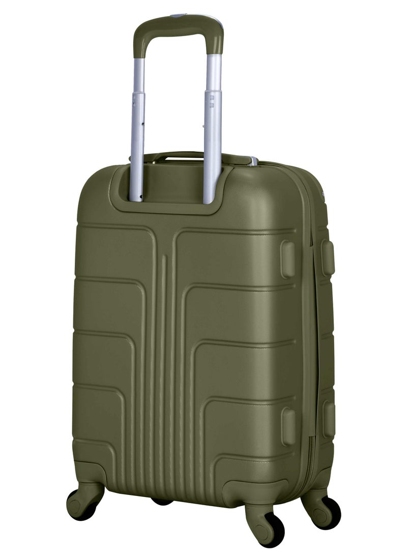Hard Case Travel Bag Medium Luggage Trolley ABS Lightweight Suitcase with 4 Spinner Wheels A1012 Olive Green