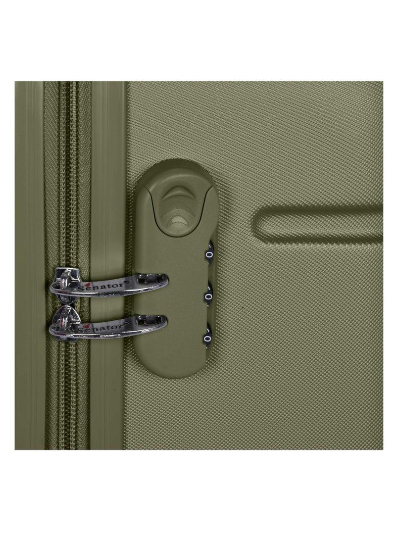 Hard Case Travel Bag Medium Luggage Trolley ABS Lightweight Suitcase with 4 Spinner Wheels A1012 Olive Green