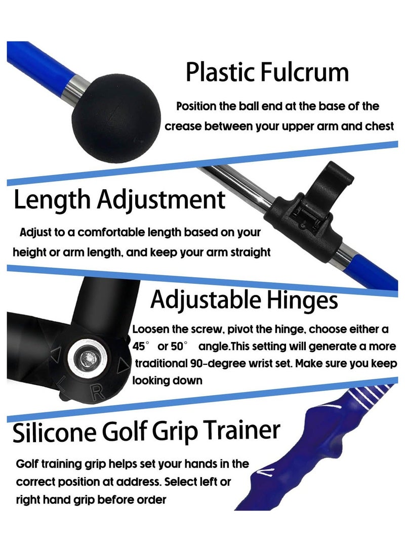 Golf Swing Trainer aid, Golf Training aid to Improve Hinge, Forearm Rotation, Shoulder turna and Grip.Portable Collapsible Swing Trainer Equipped with Golf Grip Trainer, for Improved Rhythm