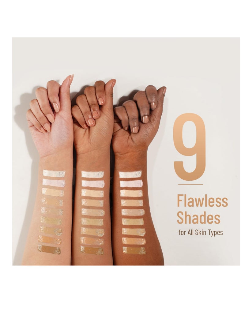 Swiss Beauty High Performance Foundation Water Resistant Medium to Buildable Coverage Lightweight Easy to Blend With Vitamin C and Niacinamide Sun Beige 55g