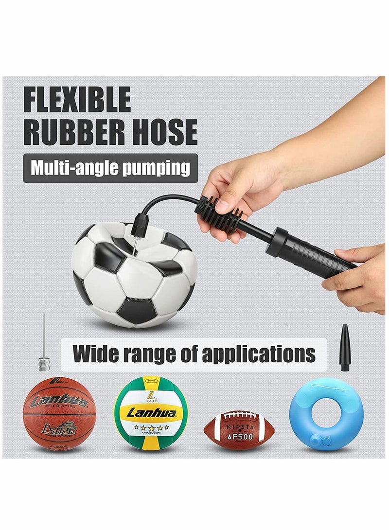 Portable Air Pump Sports Ball Tool Inflator Ball Pump with 1 Pcs Needles 1 Pcs Valve Adapter for Football Basketball Volleyball Rugby Balloons Swim Inflatables