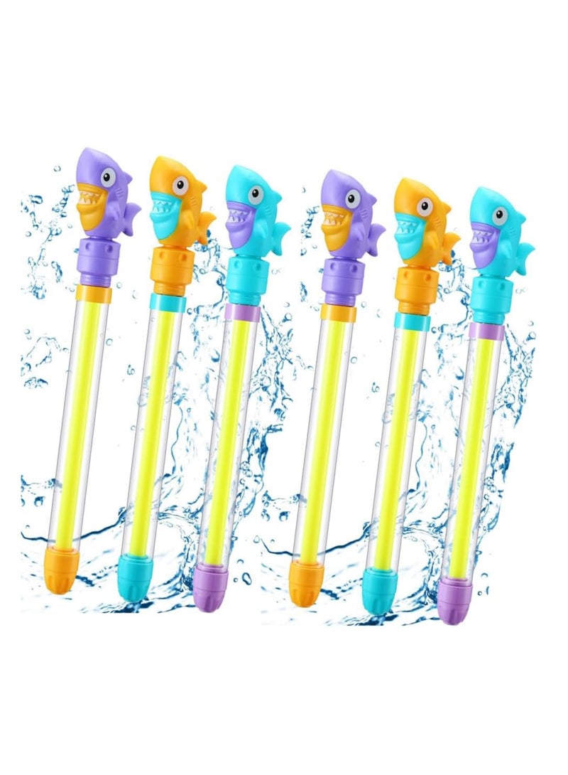 Water Guns 6 Pcs 14.6'' Water Guns Water Squirter with Handles Colorful Plastic Water Shooters for Outdoor Swimming Pool Beach Sand Fighting Play Toys(Random Color)