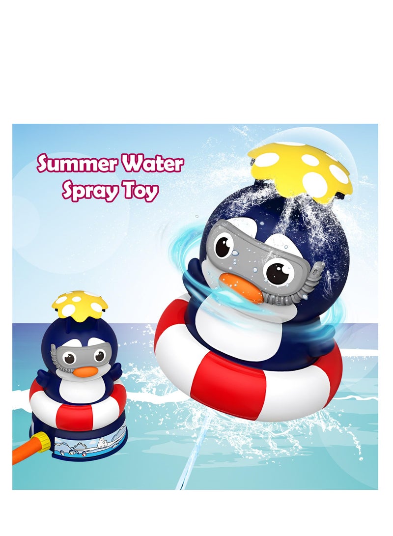 Water Rocket Sprinkler for Kids, Outdoor Games Yard Sprinkler Toy, Water Toys Kids Sprinkler, Sprinkler Rocket Launcher, Summer Fun Sprinkler Rocket for Toddler Ages 3+ Gift Ideas (Penguin)