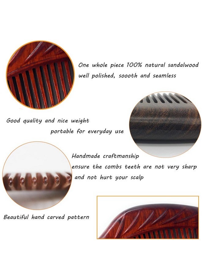 Wooden Comb For Women Carved Craft Natural Boxwood Hair Comb No Static Fine Tooth Wood Comb With Gift Box (Leaf)