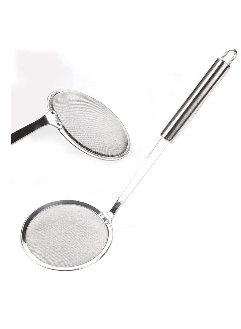 Hot Pot Fat Skimmer Spoon Stainless Steel Fine Mesh Strainer for Skimming Grease and Foam