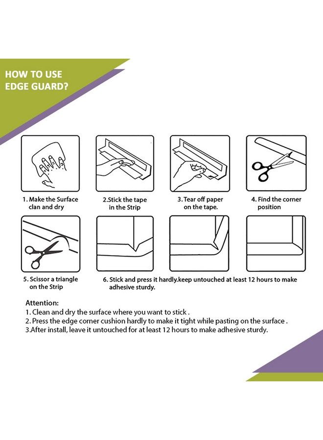 (Set Of 5) Baby Proofing Combo Of L Shaped 2 Mtr Medium Edge Guard With 4 Corner Protectors For Sharp Edges For Babiesd. Brown