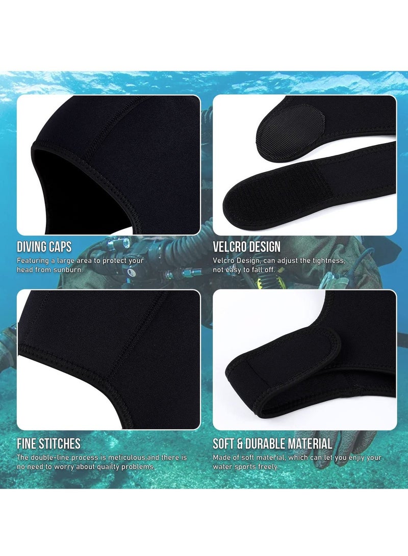 Diving Hood, 2.5mm Neoprene Diving Hood Surf Cap, Stretchable Diving Cap with Chin Strap, Dive Cap Surfing Thermal Hood, for Kayaking Snorkeling Swimming Sailing Canoeing Water Sports