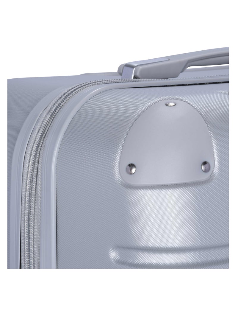 Hard Case Travel Bag Trolley Luggage Set of 3 ABS Lightweight Suitcase with 4 Spinner Wheels A1012 Silver