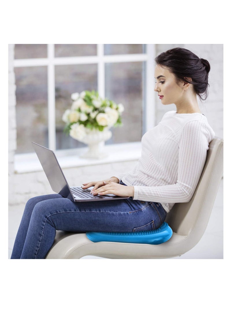 Inflated Air Stability Wobble Cushion w Air Pump Anti-Burst Wiggle Seat Toxin-Free Inflatable Exercise Fitness Core Balance Disc for Better Seating Therapy Sensory Cushion for School Chair