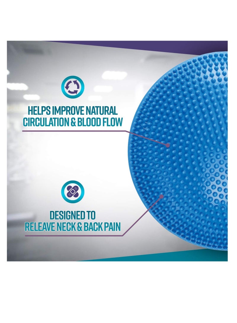 Inflated Air Stability Wobble Cushion w Air Pump Anti-Burst Wiggle Seat Toxin-Free Inflatable Exercise Fitness Core Balance Disc for Better Seating Therapy Sensory Cushion for School Chair