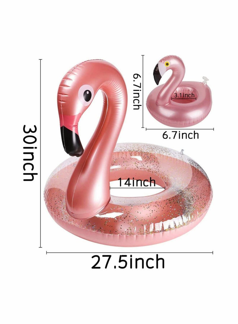 Flamingo Shape Inflatable Pool Float with Pool Drink Holder