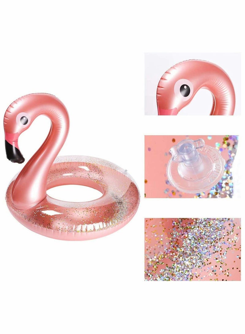 Flamingo Shape Inflatable Pool Float with Pool Drink Holder