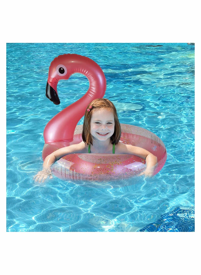 Flamingo Shape Inflatable Pool Float with Pool Drink Holder