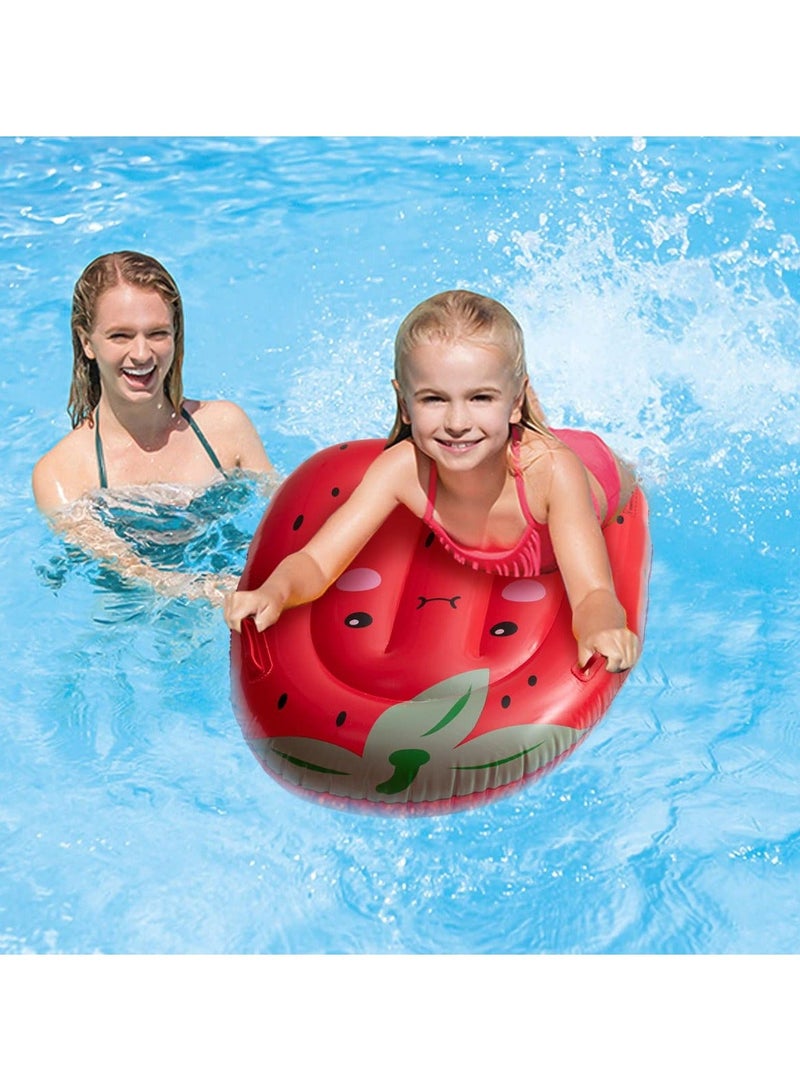 Inflatable Boogie Boards for Kids, Swimming Pool Floating Boards, Surf Bodyboard with Handles Pineapple Strawberry, Learn to Swim Summer Water Fun Toys for Pool Beach Outdoor Party (2Pcs)