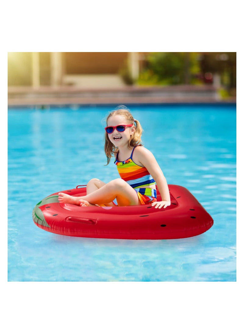 Inflatable Boogie Boards for Kids, Swimming Pool Floating Boards, Surf Bodyboard with Handles Pineapple Strawberry, Learn to Swim Summer Water Fun Toys for Pool Beach Outdoor Party (2Pcs)
