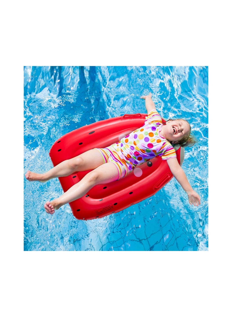 Inflatable Boogie Boards for Kids, Swimming Pool Floating Boards, Surf Bodyboard with Handles Pineapple Strawberry, Learn to Swim Summer Water Fun Toys for Pool Beach Outdoor Party (2Pcs)