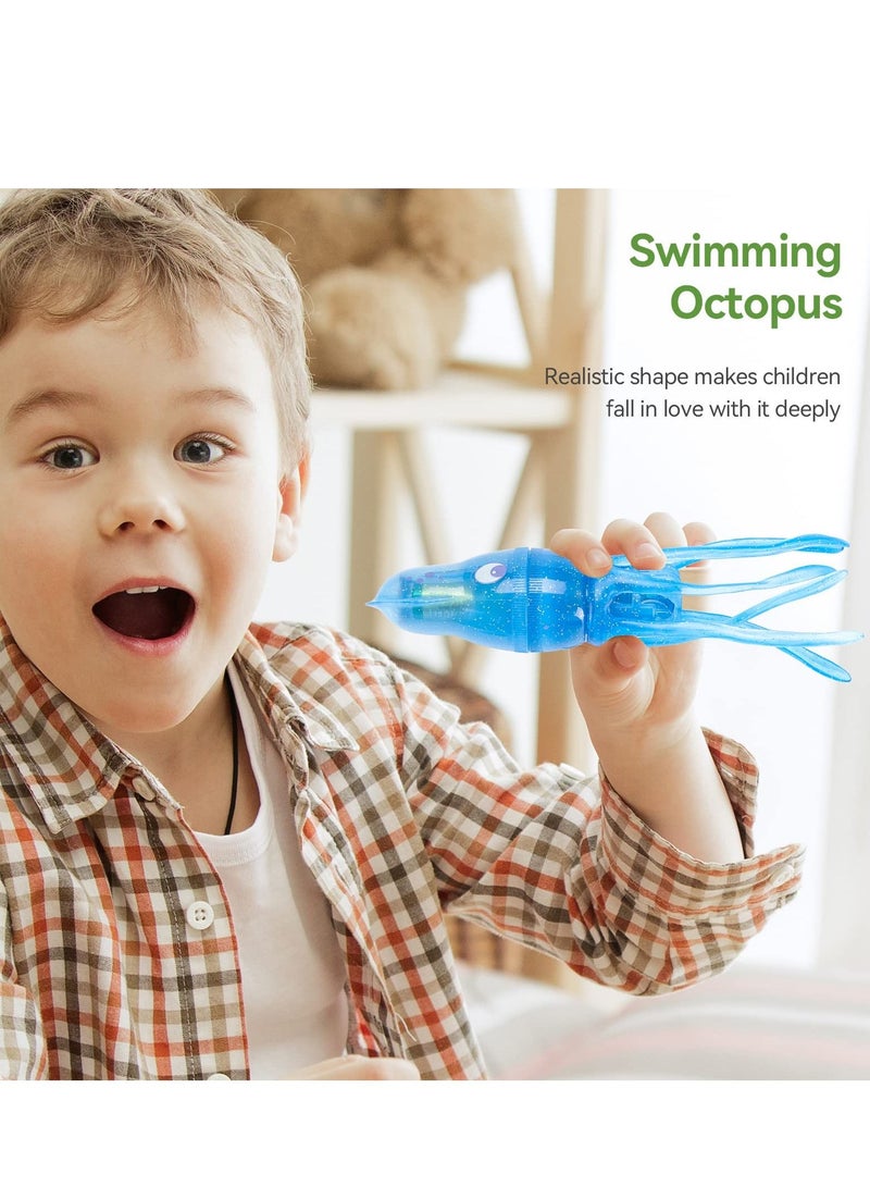 Children's Water Play Toys, Electric Octopus Pool Diving Fish Swimming Training Toys Bath Play Water Fun Props Will Swim Squid Diving Pool Summer Toys Will Swim (blue)