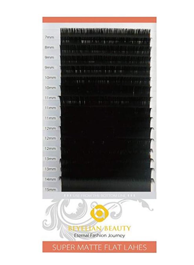 16 Rows Super Matte Flat Individual Eyelashes Black