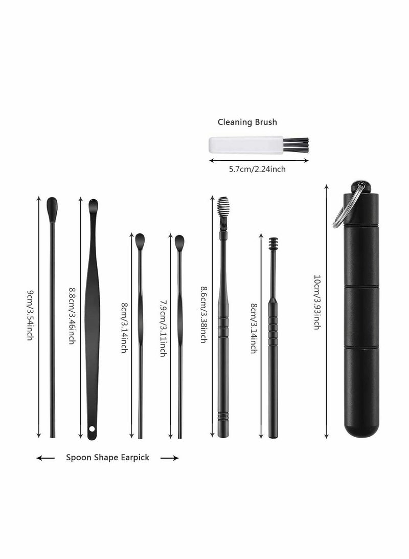 Ear Cleansing Tool 6 Pcs Professional Pick with Upgrade Storage Box and Cleaning Brush Reusable Medical Grade Stainless is durable