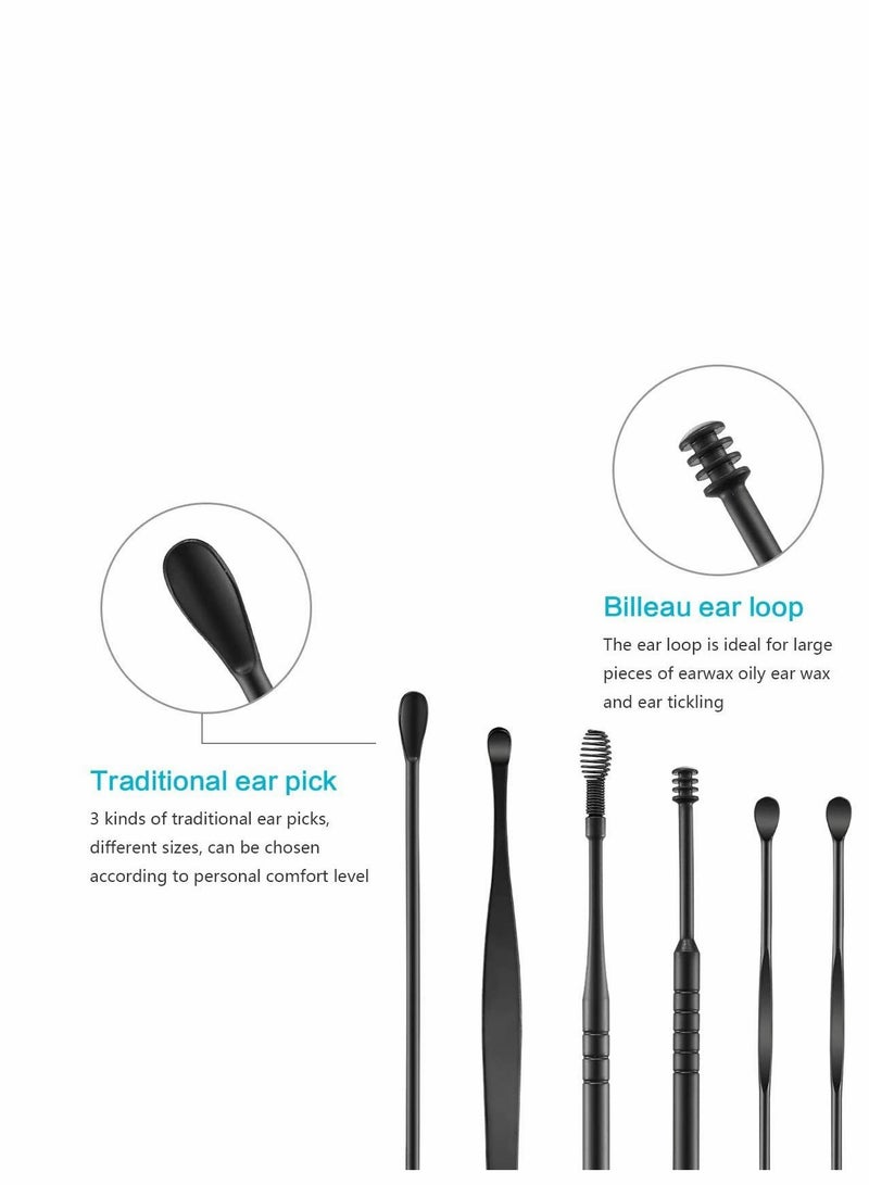Ear Cleansing Tool 6 Pcs Professional Pick with Upgrade Storage Box and Cleaning Brush Reusable Medical Grade Stainless is durable