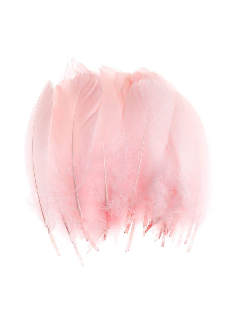 100PCS Natural Goose Feathers Decoration Assorted Colorful 8 inch Feather for DIY Crafts Festival Erikord Light Pink