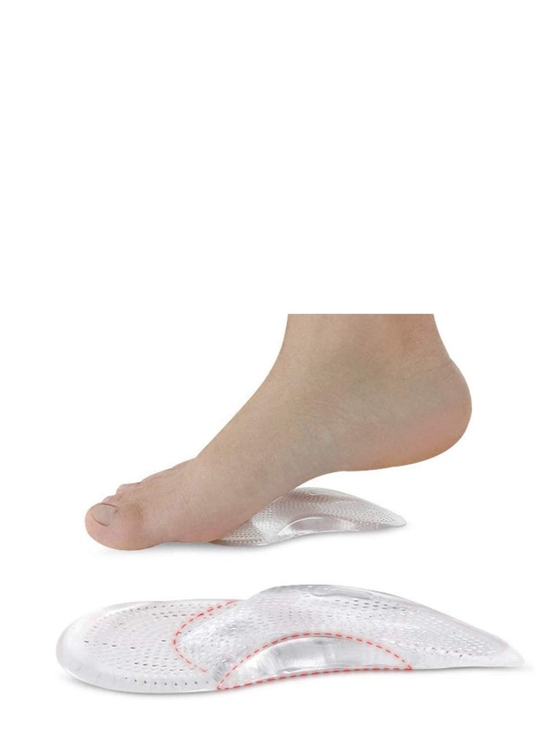 2Pairs Arch Support Insole Clear Arch Support Sleeve Pads for Flat Feet Adhesive Reusable Arch Cushions Inserts Arch Foot Pads Insoles Supports for Women and Men Foot Cushioning and Pain Relief