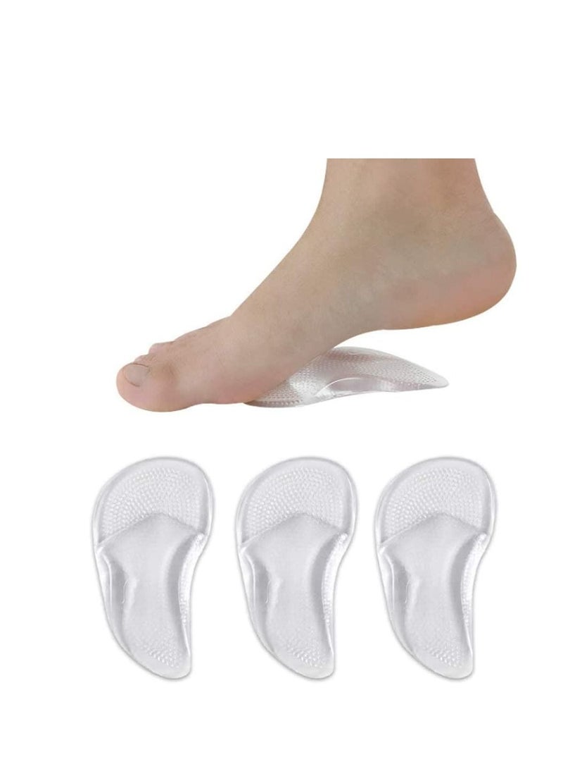 2Pairs Arch Support Insole Clear Arch Support Sleeve Pads for Flat Feet Adhesive Reusable Arch Cushions Inserts Arch Foot Pads Insoles Supports for Women and Men Foot Cushioning and Pain Relief