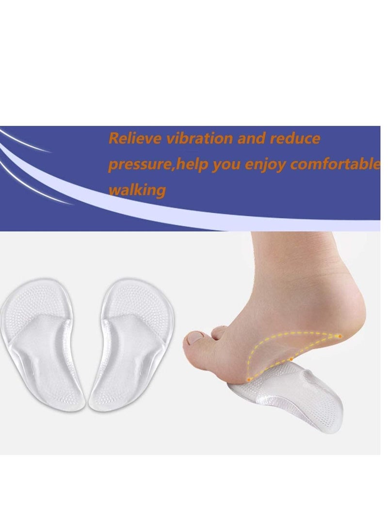 2Pairs Arch Support Insole Clear Arch Support Sleeve Pads for Flat Feet Adhesive Reusable Arch Cushions Inserts Arch Foot Pads Insoles Supports for Women and Men Foot Cushioning and Pain Relief