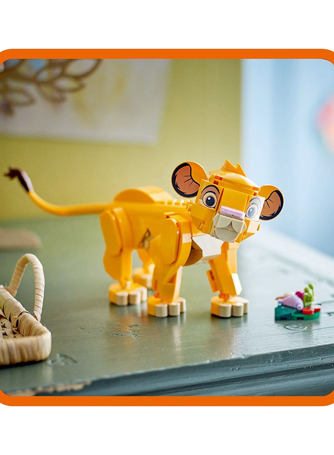 Disney Simba The Lion King Cub Buildable Toy For Kids, Construction Playset Figure, Fun Gift Idea For Girls And Boys Aged 6 Plus (222 Pieces) 43243