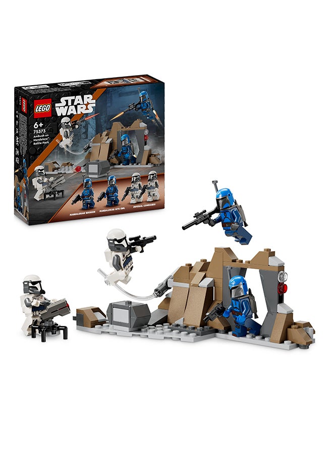 Star Wars: The Mandalorian Ambush On Mandalore Battle Pack, Kids’ Adventure Building Toy, Collectible Brick-Built Playset, Gift Idea For Boys And Girls Aged 6 And Over (109 Pieces) 75373