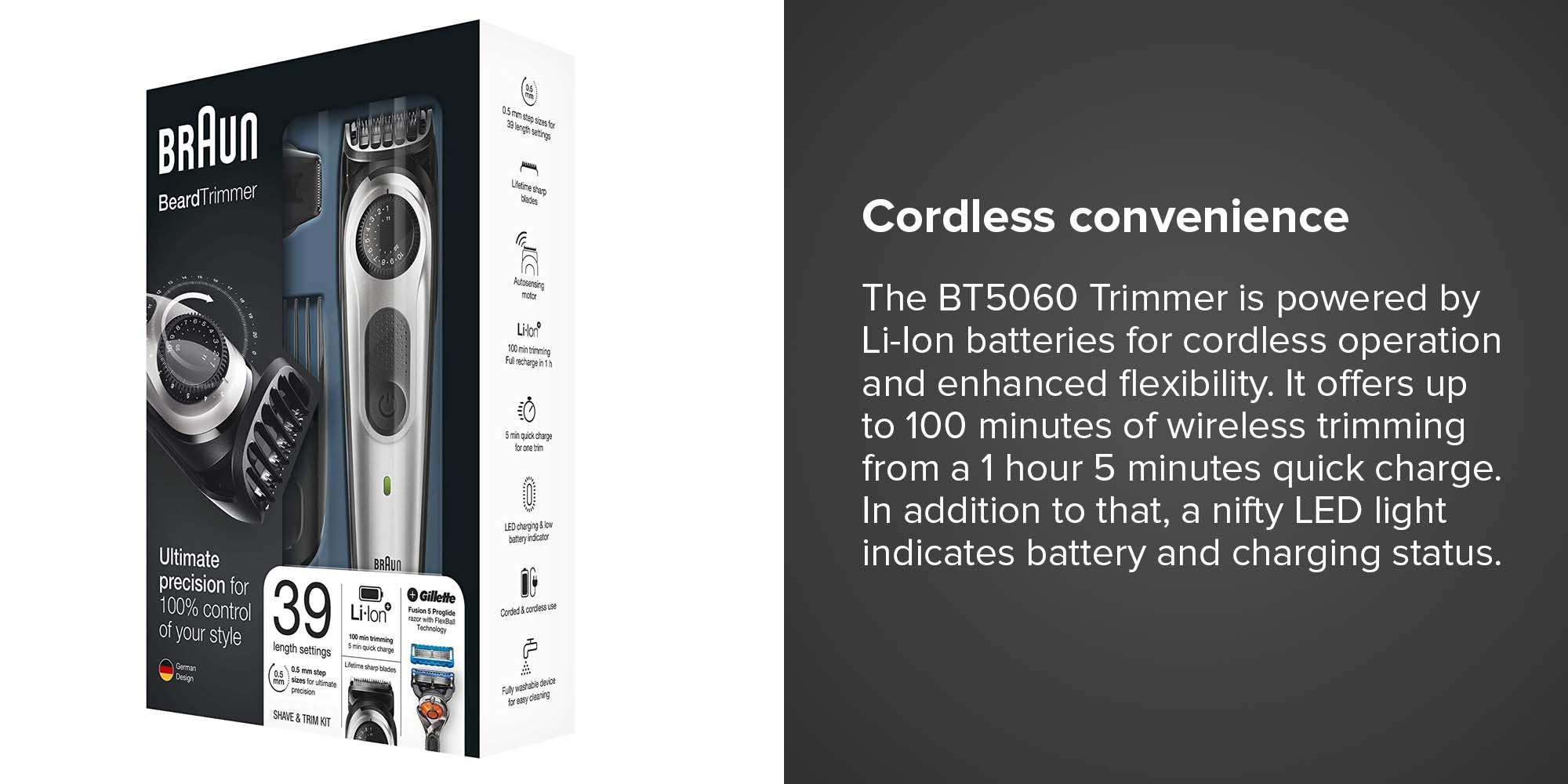 BT 5060 Rechargeable Beard And Hair Trimmer Set Multicolour