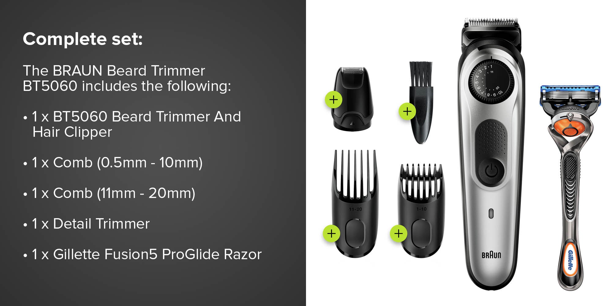 BT 5060 Rechargeable Beard And Hair Trimmer Set Multicolour