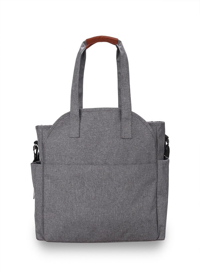 Multifunctional Signature Diaper Bag With Changing Mat - Grey