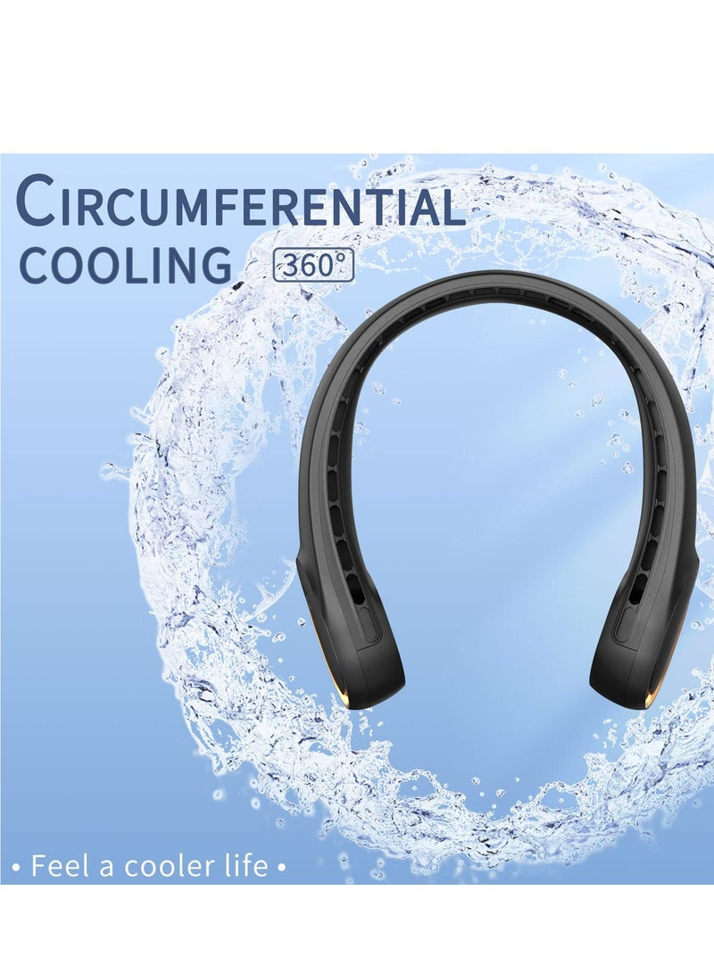 Neck Fan Portable Fan Strong Wind, Upgraded 5200mAh, Upgraded Air Volume,360° Cooling, Quiet, No Hair Twisting, Even Air Volume On Both Sides, Non-Slip Material, Short Charging