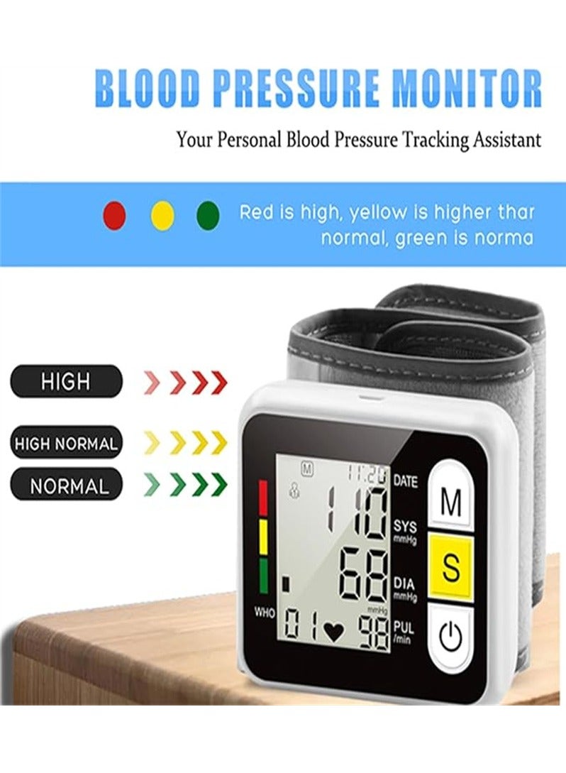 Wrist blood pressure monitor, fully automatic blood pressure monitor suitable for home office travel use （Black）