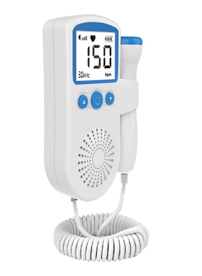 Doppler Fetal Rate Monitor Baby Fetal Sound Heart Detector Lcd Display（blue ）